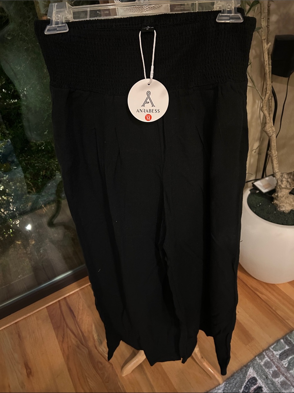 ANRABESS . New!Black Wide-Leg pants. Medium